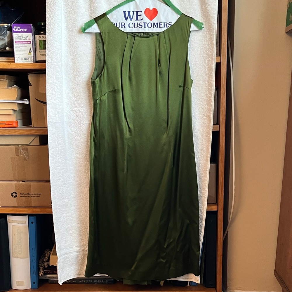 Ann Taylor SILK Green Sleeveless Dress